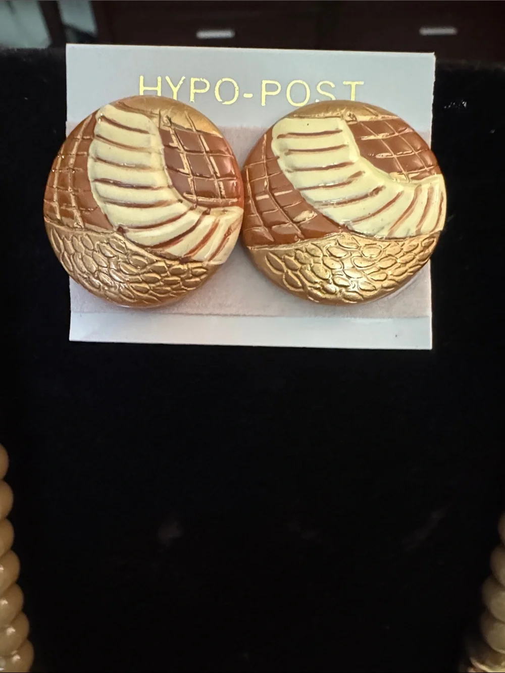 Beige & Gold Snake Statement Necklace -